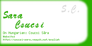 sara csucsi business card