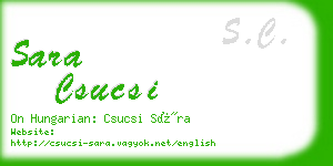 sara csucsi business card